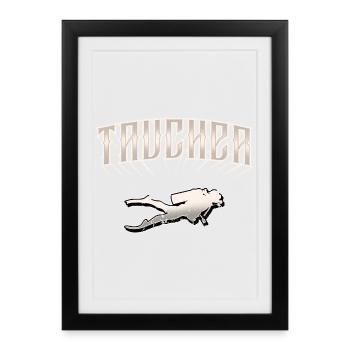 Plongeurs - Affiche encadrée (27 × 37 cm) - noir - Devant