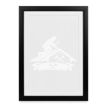 Roofer Master Motif - Framed poster (27 × 37 cm) - black - Front