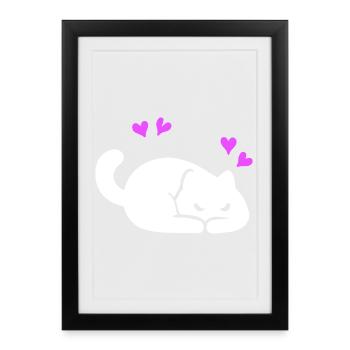 Cat Love - Framed poster (27 × 37 cm) - black - Front