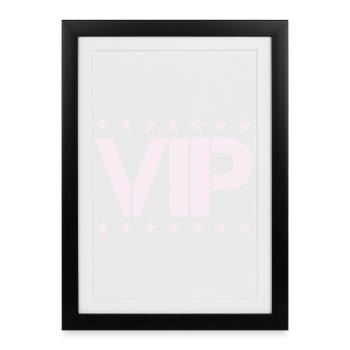 VIP Star Statement in Pastel Pink - Framed poster (27 × 37 cm) - black - Front