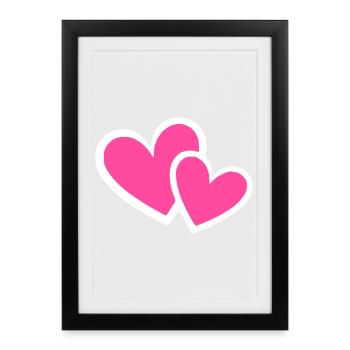 Valentines Pink Heart, Valentine's Day - Framed poster (27 × 37 cm) - black - Front