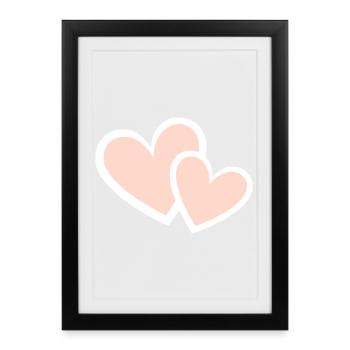 Valentines Pink Heart, Valentine's Day - Framed poster (27 × 37 cm) - black - Front