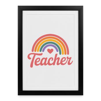 Teacher - Framed poster (27 × 37 cm) - black - Front
