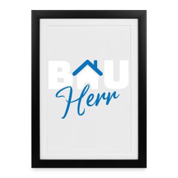 Logo de la maison du casque de construction - Affiche encadrée (27 × 37 cm) - noir - Devant