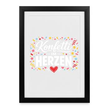 Confetti in the Heart Alaaf Helau Costume - Framed poster (27 × 37 cm) - black - Front