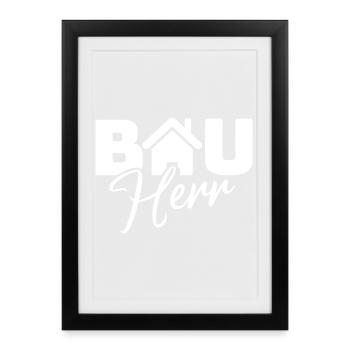 Hausheld Logo mit HausIcon und Hero - Gerahmtes Poster (27 × 37 cm) - Schwarz - Vorne