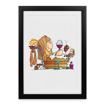 Senta - the cozy bathtub / - Framed poster (27 × 37 cm) - black - Front