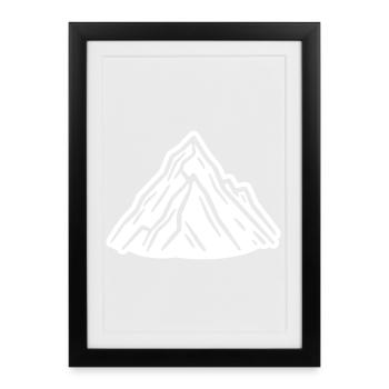Montagnes Symbole des Alpes - Affiche encadrée (27 × 37 cm) - noir - Devant