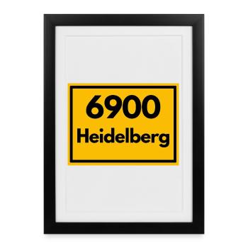 ANCIEN CODE POSTAL RETRO 6900 HEIDELBERG - Affiche encadrée (27 × 37 cm) - noir - Devant