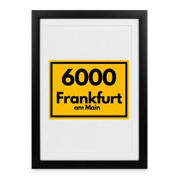 ANCIEN CODE POSTAL RETRO 6000 FRANCFORT-SUR-LE-LE-MAIN - Affiche encadrée (27 × 37 cm) - noir - Devant