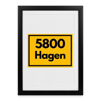 ANCIEN CODE POSTAL RETRO 5800 HAGEN STOLZ - Affiche encadrée (27 × 37 cm) - noir - Devant