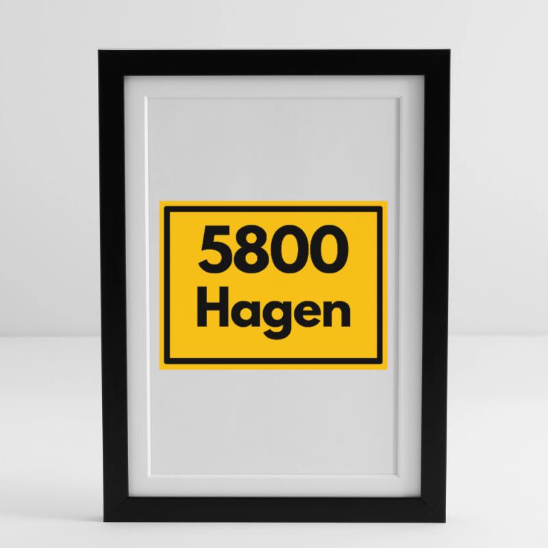 OLD POSTCODE POSTCODE RETRO 5800 HAGEN STOLZ Framed poster (27 × 37 cm)