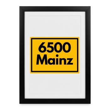 ANCIEN CODE POSTAL RETRO 6500 MAINZ MEEENZ - Affiche encadrée (27 × 37 cm) - noir - Devant