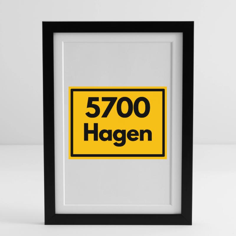 OLD POSTCODE POSTCODE RETRO 5700 HAGEN STOLZ Framed poster (27 × 37 cm)