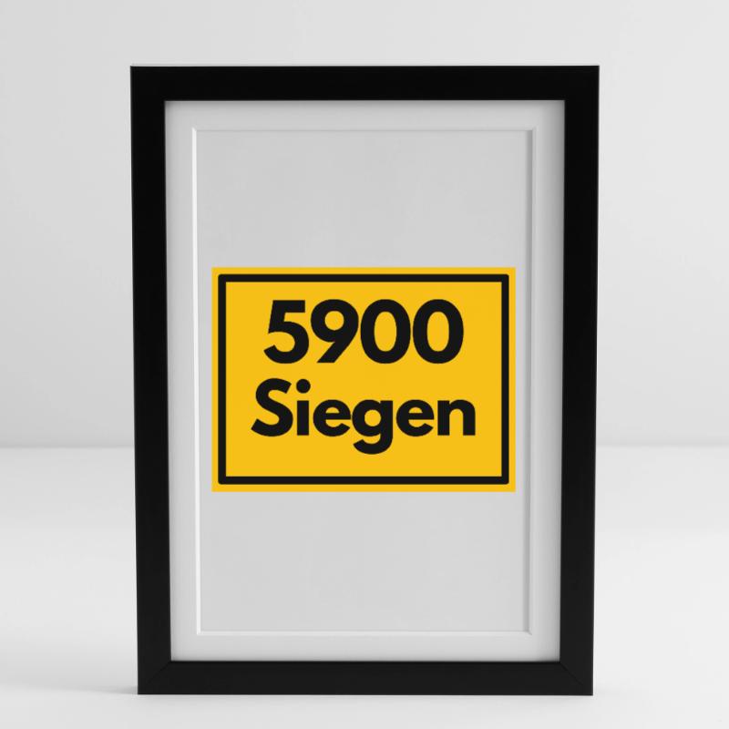 OLD POSTCODE POSTCODE RETRO 5900 SIEGEN SIEGERLAN Framed poster (27 × 37 cm)