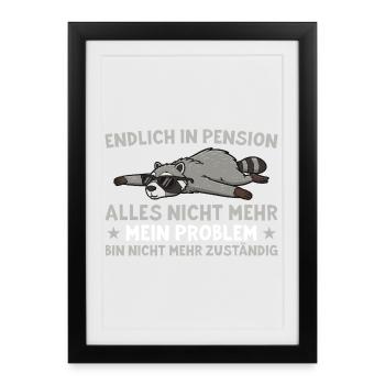 Pension Waschbär Non responsable - Affiche encadrée (27 × 37 cm) - noir - Devant