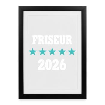 Hairdresser 2026 Apprenticeship Hairdresser Master Trainee - Framed poster (27 × 37 cm) - black - Front