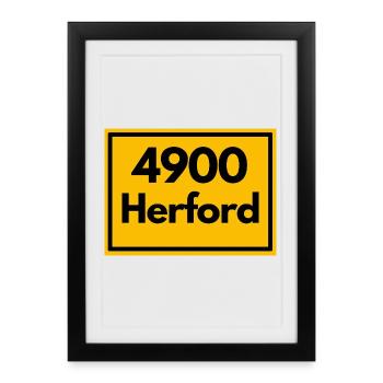 ANCIEN CODE POSTAL 4900 HERFORD OSTWESTFALEN - Affiche encadrée (27 × 37 cm) - noir - Devant
