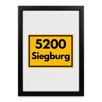 OLD POSTCODE POSTCODE RETRO SIEGBURG - RHEIN SIEG - Framed poster (27 × 37 cm) - black - Front