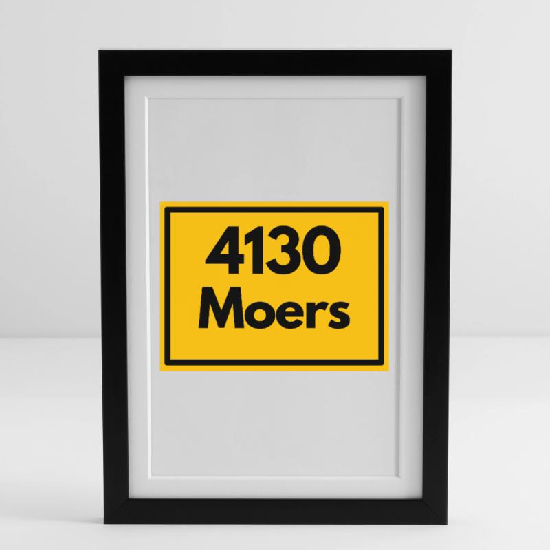 OLD POSTCODE POSTCODE RETRO 4130 MOERS NIEDERRHEIN Framed poster (27 × 37 cm)
