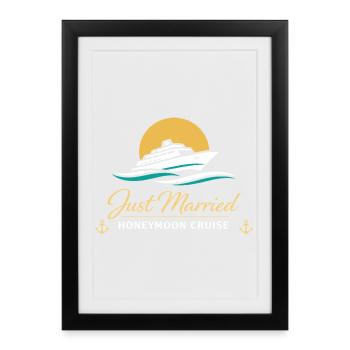 Lune de miel : couples cadeaux mariés - Affiche encadrée (27 × 37 cm) - noir - Devant