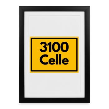 OLD POSTCODE POSTCODE RETRO 3100 CELLE - Framed poster (27 × 37 cm) - black - Front
