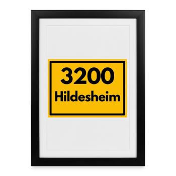 OLD POSTCODE POSTCODE RETRO 3200 HILDESHEIM DOM - Framed poster (27 × 37 cm) - black - Front