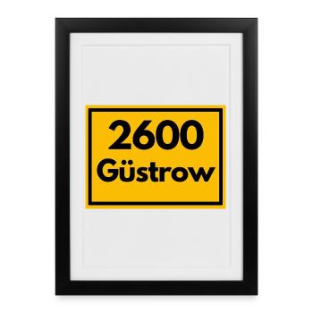 OLD POSTCODE ZIP CODE 2600 GÜSTROW RENAISSANCE - Framed poster (27 × 37 cm) - black - Front