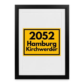 OLD POSTCODE POSTCODE 2053 HAMBURG KIRCHWERDER - Framed poster (27 × 37 cm) - black - Front