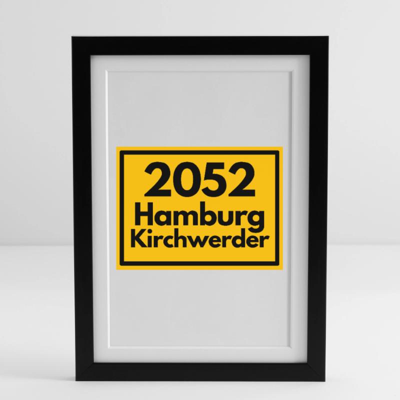 OLD POSTCODE POSTCODE 2053 HAMBURG KIRCHWERDER Framed poster (27 × 37 cm)