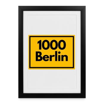 OLD POSTCODE POSTCODE RETRO 1000 BERLIN CAPITAL - Framed poster (27 × 37 cm) - black - Front
