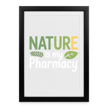 Pharmacie Clinique Biologique Certifiée - Affiche encadrée (27 × 37 cm) - noir - Devant