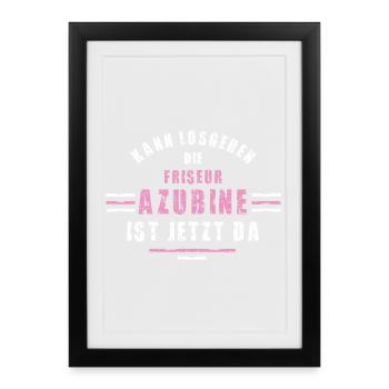 Hairdresser Trainee Training Apprenticeship Hairdresser Hairdresser - Framed poster (27 × 37 cm) - black - Front