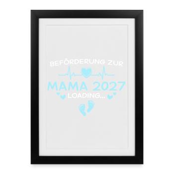 Cœur 2027 Maman : Annonce de grossesse - Affiche encadrée (27 × 37 cm) - noir - Devant