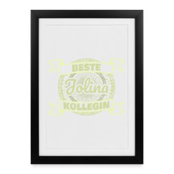 Jolina en tant que collègue - Affiche encadrée (27 × 37 cm) - noir - Devant