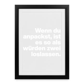 QUAND ON PASSE AUX CHOSES SÉRIEUSES, C’EST COMME ÇA... PARESSEUX ET STUPIDES - Affiche encadrée (27 × 37 cm) - noir - Devant