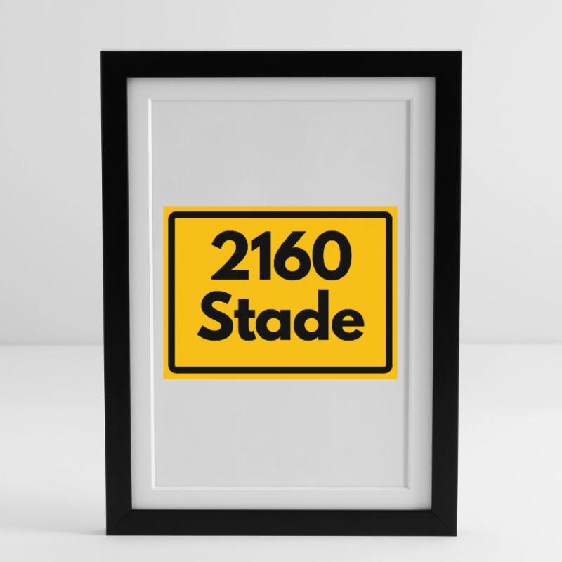 OLD POSTCODE POSTCODE RETRO 2160 STADE HANSEHAFEN Framed poster (27 × 37 cm)
