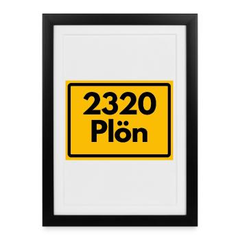 ANCIEN CODE POSTAL RETRO 2320 PLÖN SEENPARADIES - Affiche encadrée (27 × 37 cm) - noir - Devant