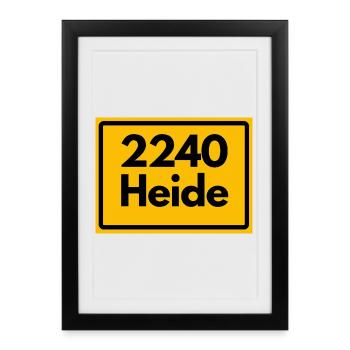 OLD POSTCODE POSTCODE RETRO 2240 HEIDE MARSHENLAND - Framed poster (27 × 37 cm) - black - Front