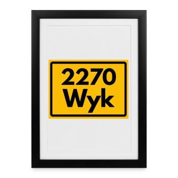 ANCIEN CODE POSTAL RETRO 2270 WYK – FÖHR INSEL - Affiche encadrée (27 × 37 cm) - noir - Devant