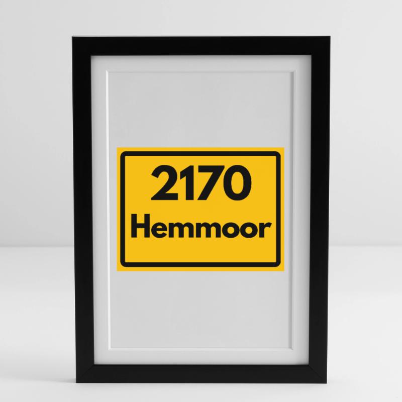 OLD POSTCODE POSTCODE RETRO 2170 HOCHMOOR – HEIDE Framed poster (27 × 37 cm)
