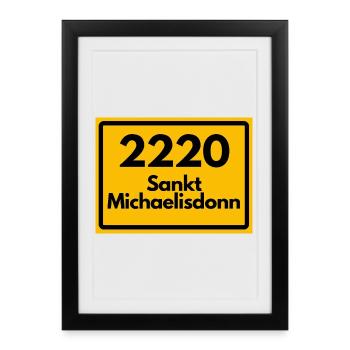 OLD POSTCODE POSTCODE 2220 SANKT MICHAELISDONN - Framed poster (27 × 37 cm) - black - Front