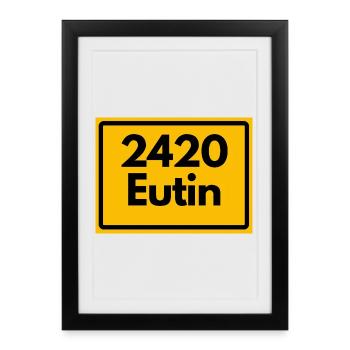 OLD POSTCODE RETRO 2420 EUTIN – SCHLOSS - Framed poster (27 × 37 cm) - black - Front