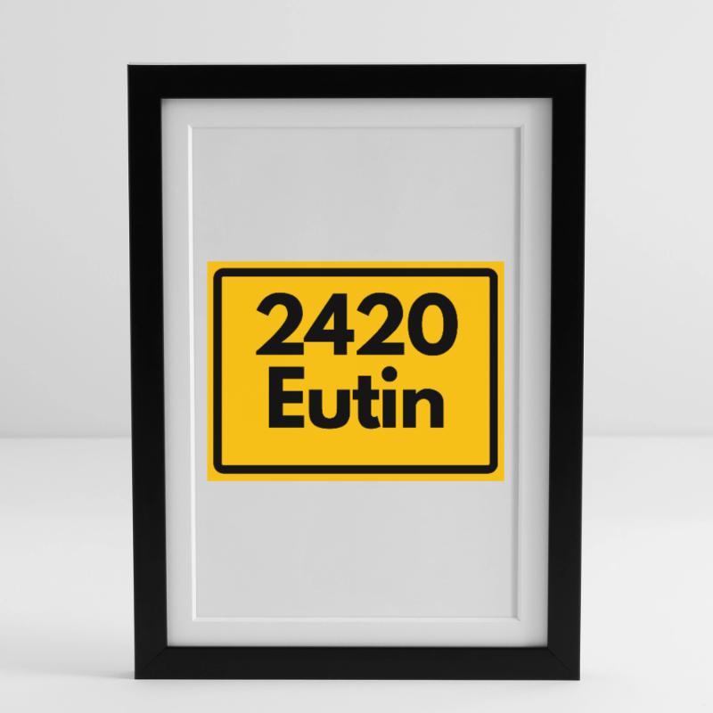 OLD POSTCODE RETRO 2420 EUTIN – SCHLOSS Framed poster (27 × 37 cm)