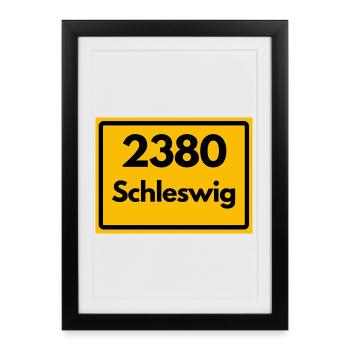 ANCIEN CODE POSTAL RETRO 2380 SCHLESWIG – FJORD - Affiche encadrée (27 × 37 cm) - noir - Devant