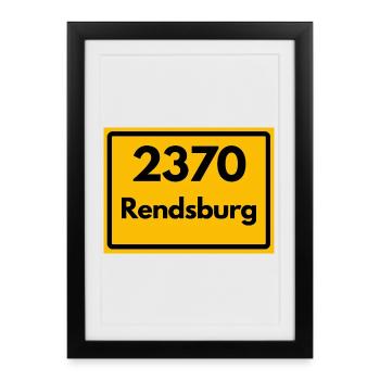 ANCIEN CODE POSTAL RETRO 2370 RENDSBURG – FJORD - Affiche encadrée (27 × 37 cm) - noir - Devant