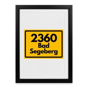 ANCIEN CODE POSTAL RÉTRO 2360 BAD SEGEBERG - Affiche encadrée (27 × 37 cm) - noir - Devant