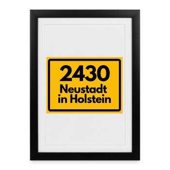 ANCIEN CODE POSTAL 2430 NEUSTADT EN HOLSTEIN - Affiche encadrée (27 × 37 cm) - noir - Devant