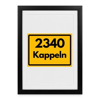 ANCIEN CODE POSTAL RETRO 2340 KAPPELN MER BALTIQUE - Affiche encadrée (27 × 37 cm) - noir - Devant