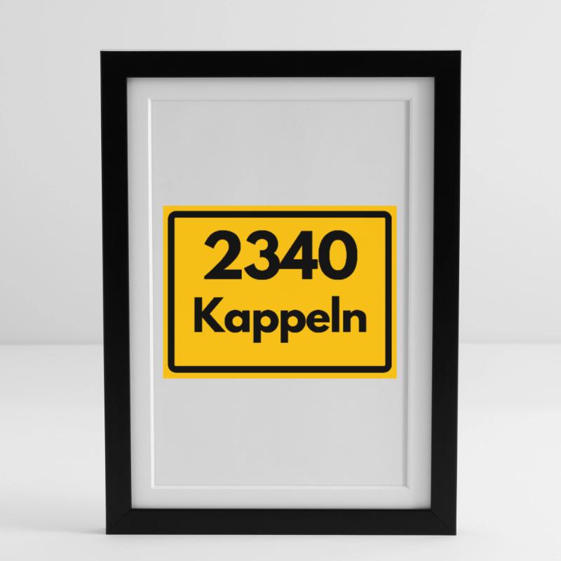 OLD POSTCODE POSTCODE RETRO 2340 KAPPELN BALTIC SEA Framed poster (27 × 37 cm)